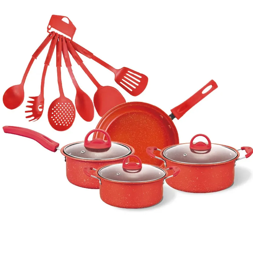 ( NET ) Dessini Cookware Set 13 pcs Includes Pot Lid ( Blue ) / DR-2104