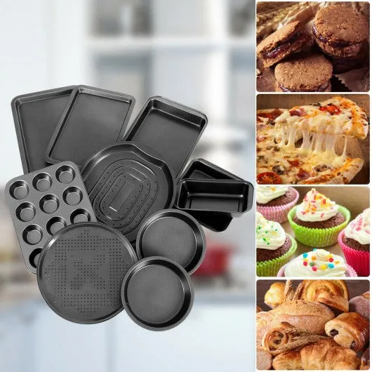 10 Pcs Nonstick Bakeware Set Baking Roasting Cake Pans