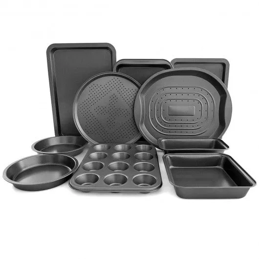 10 Pcs Nonstick Bakeware Set Baking Roasting Cake Pans