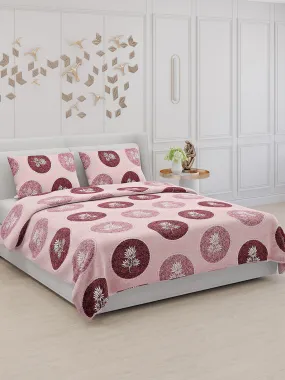 104 TC Cotton Double Bed Bedsheet with 2 Pillow Covers