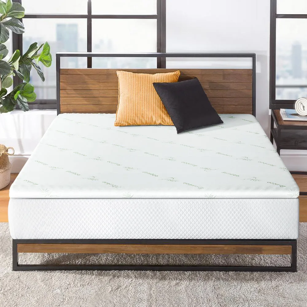 10cm Cool Gel Memory Foam Mattress Topper Double Bamboo - Giselle