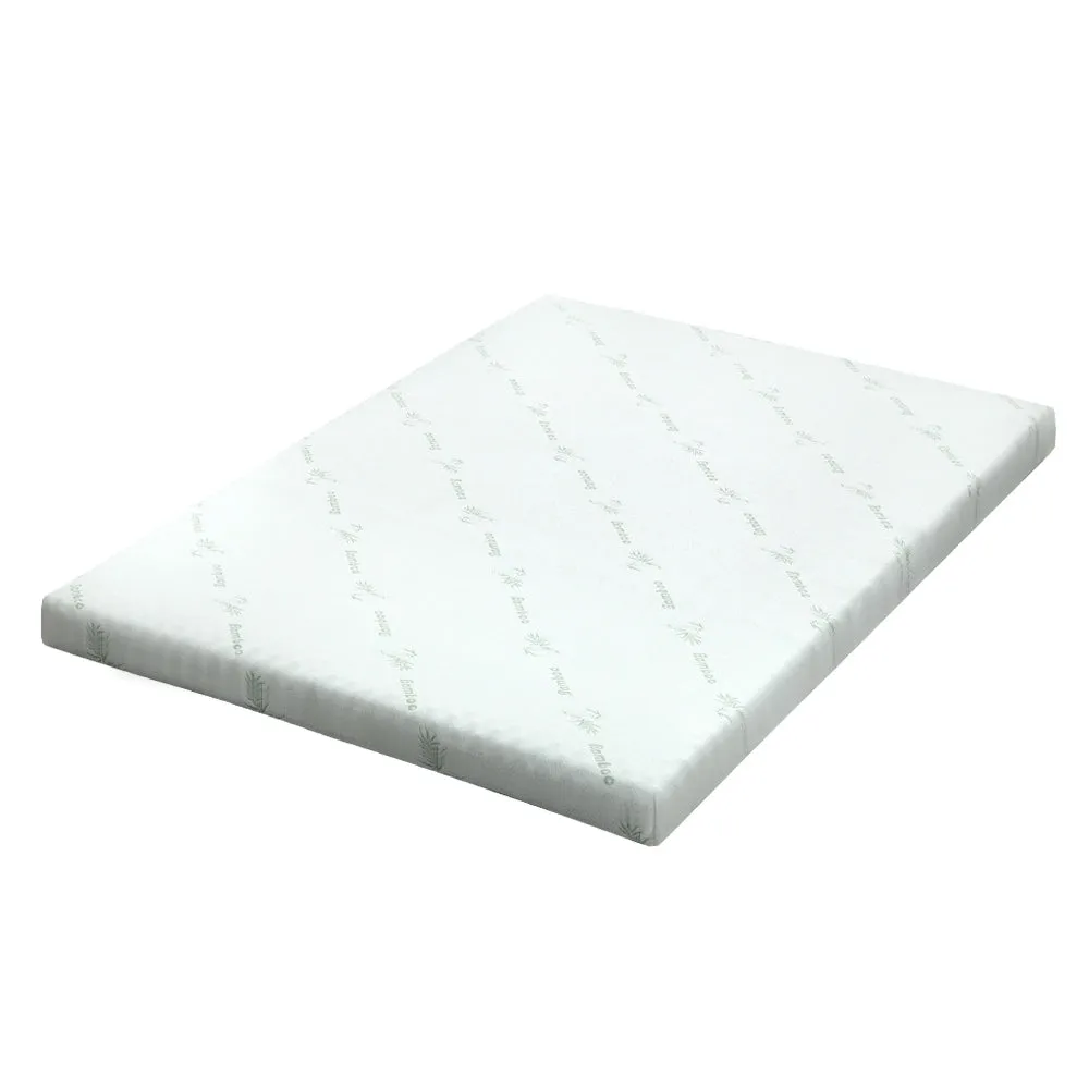 10cm Gel Memory Foam Mattress Topper, Bamboo Cover, Single - Giselle Bedding