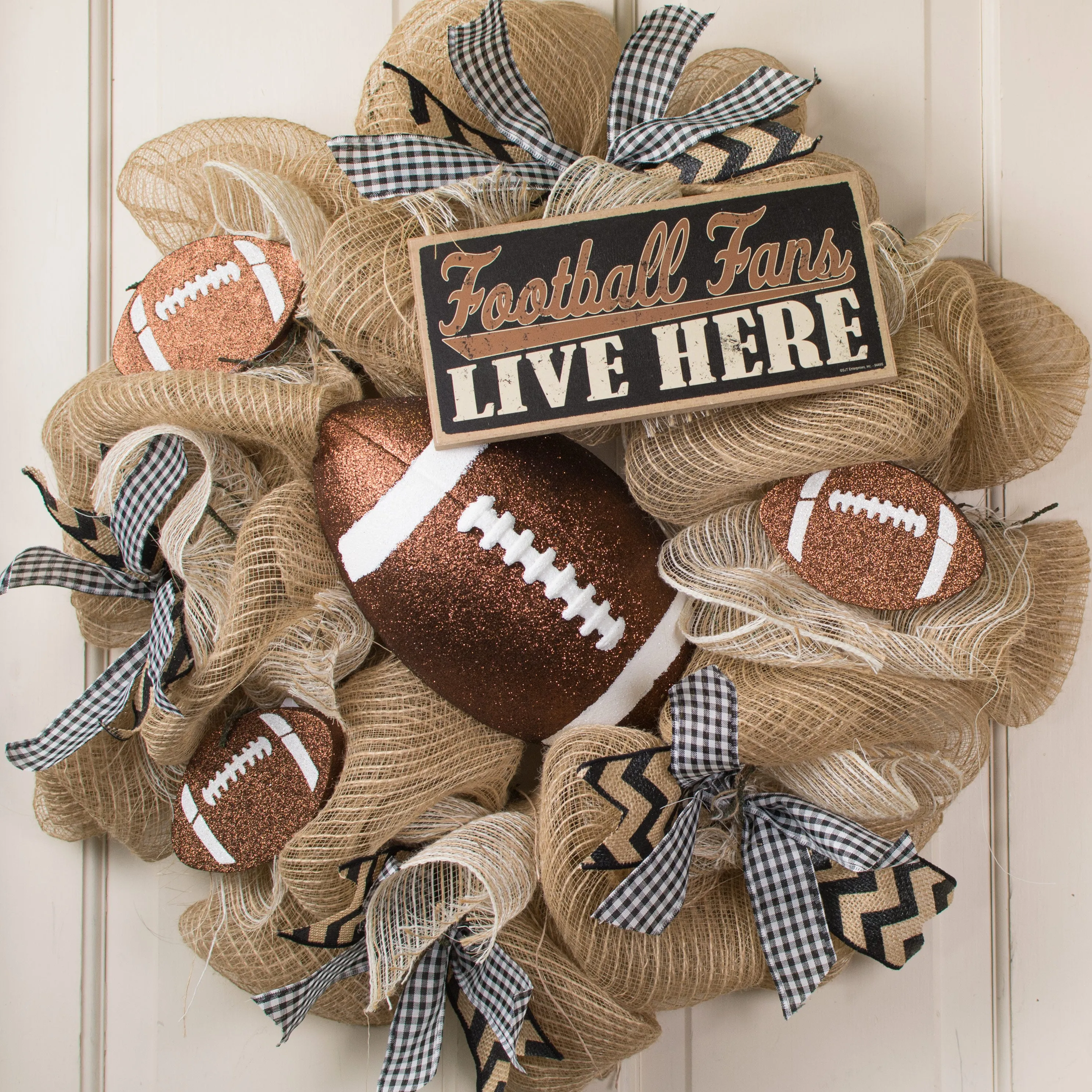 10" Wooden Sign: Football Fans