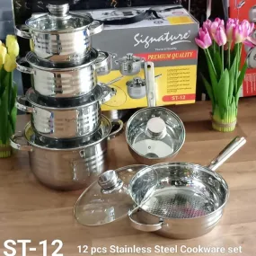 12 pcs Stainless steel cookware set