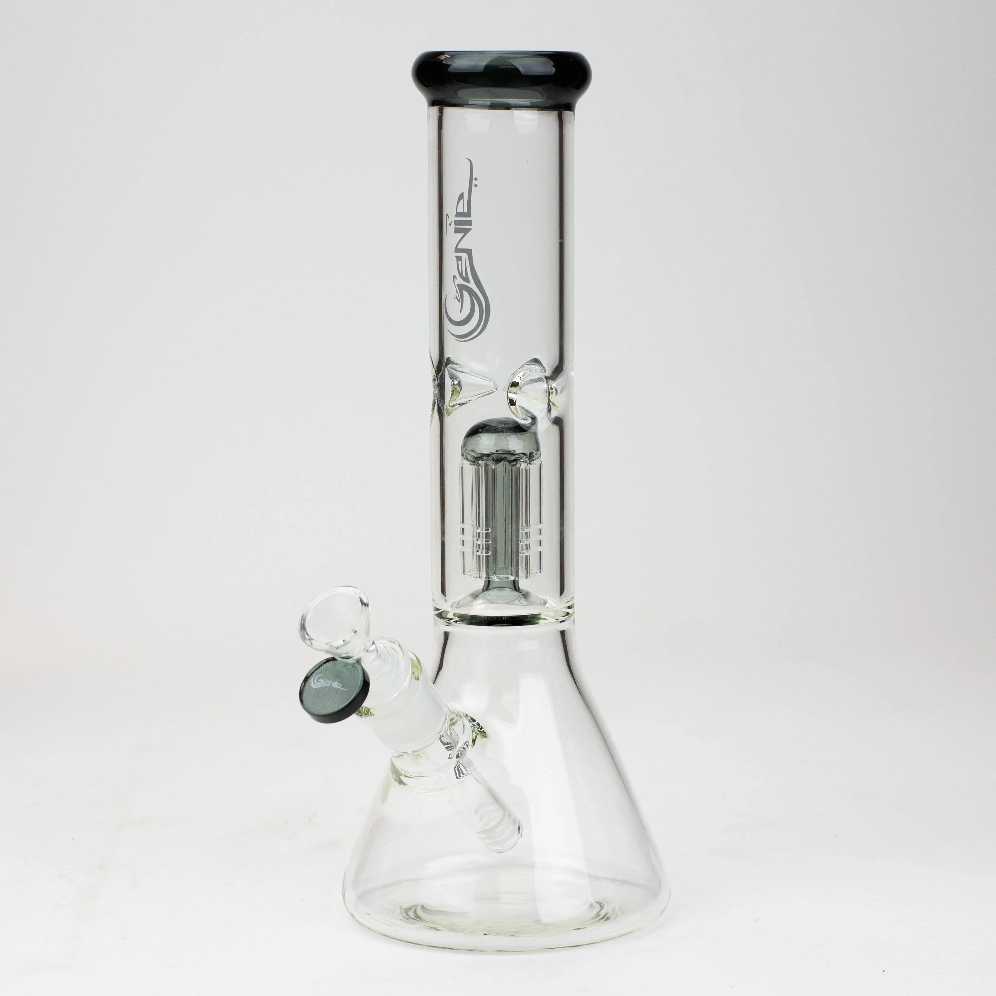 12" Genie-Tree Arms Color Accented Glass Water Bong