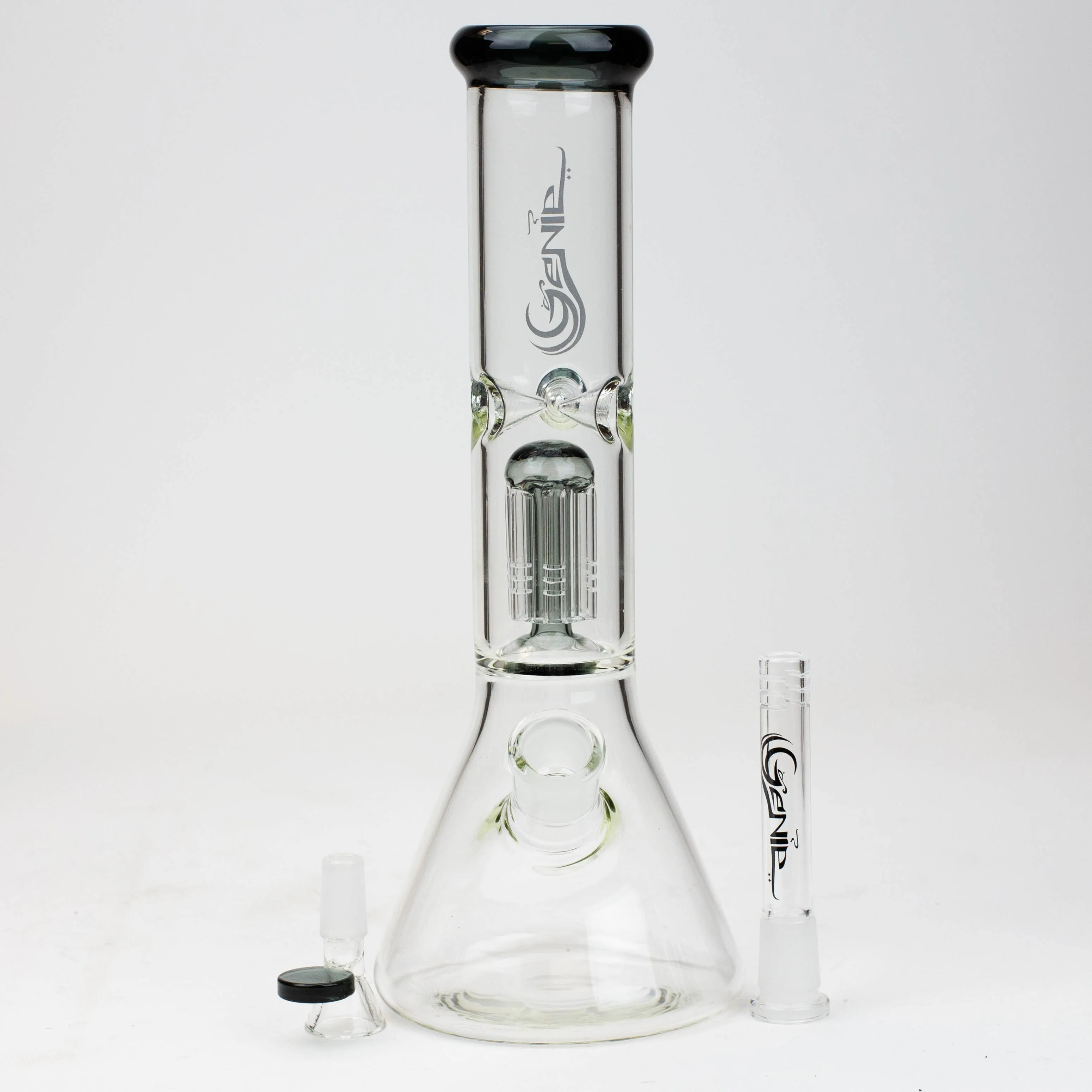 12" Genie-Tree Arms Color Accented Glass Water Bong