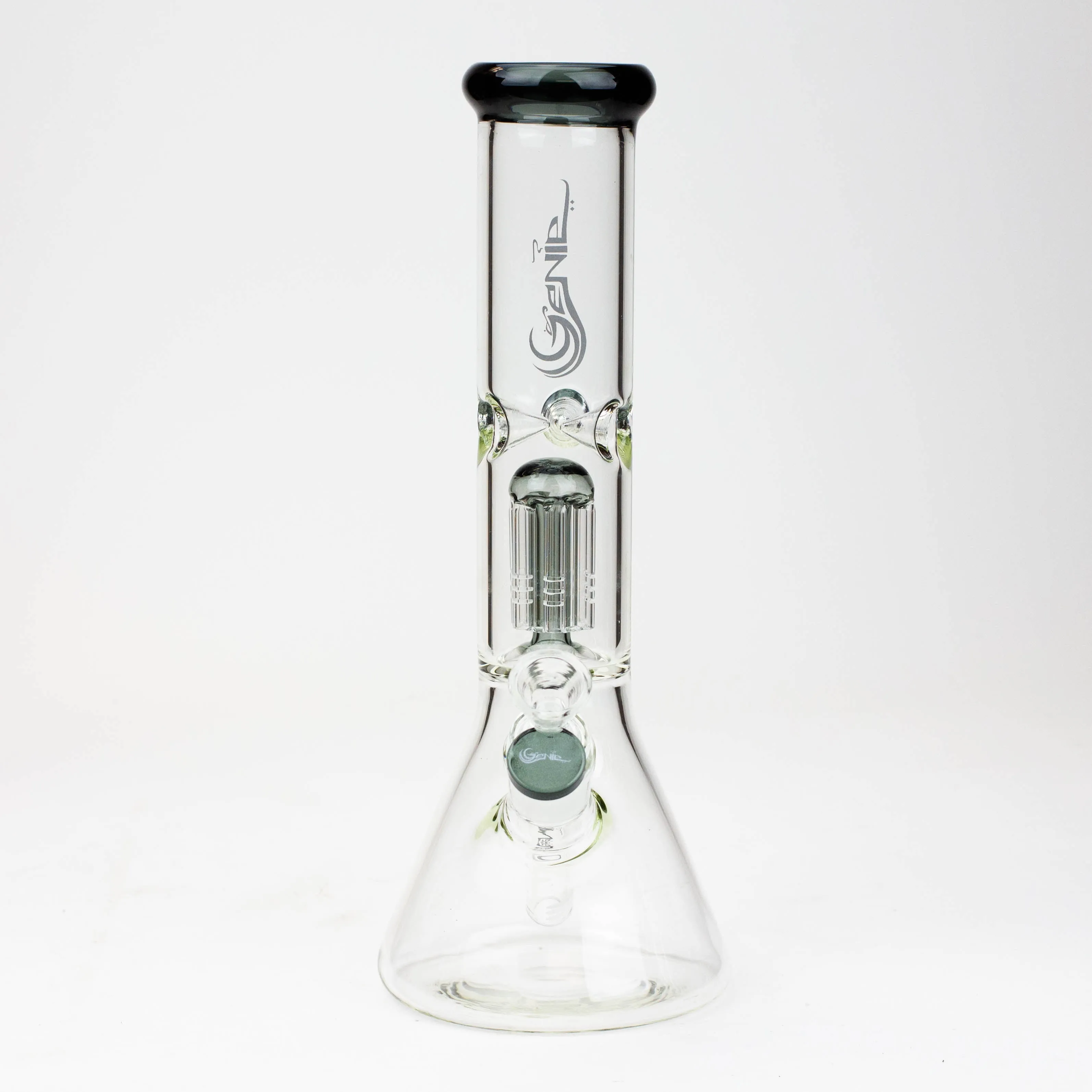 12" Genie-Tree Arms Color Accented Glass Water Bong