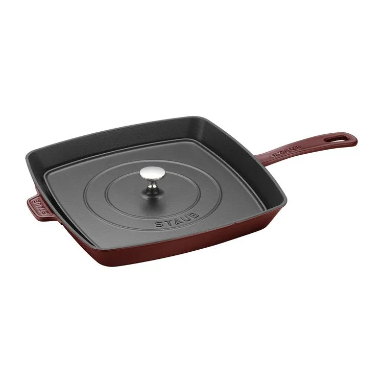 12" Square Grill Pan and Press Set - Grenadine