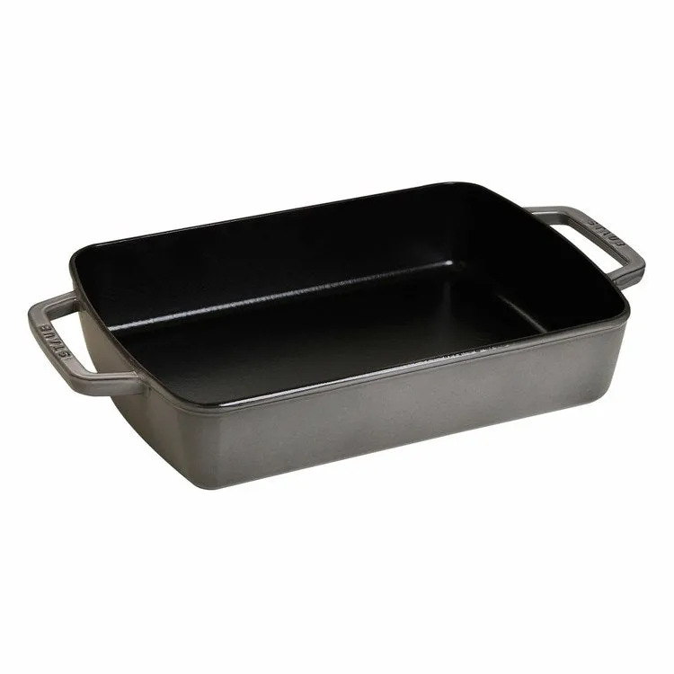 12" x 8" Cast Iron Roasting Pan - Graphite Gray