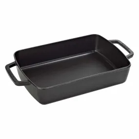 12" x 8" Cast Iron Roasting Pan - Matte Black