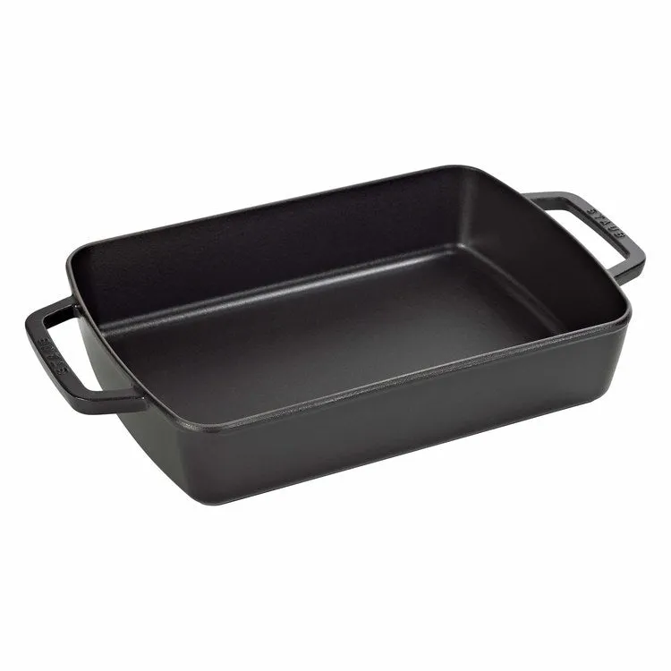 12" x 8" Cast Iron Roasting Pan - Matte Black