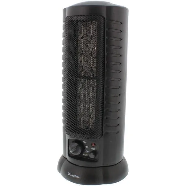 2-Speed 1,500-Watt-Max Portable Oscillating Ceramic Tower Heater-Fan