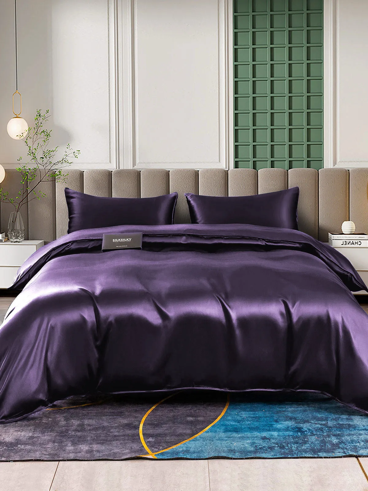 25Momme 3Pcs Silk Set Duvet Cover 2x Pillowcases