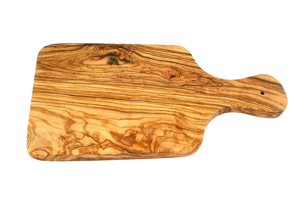 27 cm Breakfast Olive Wood Breakfast Cutting Board with Handle - Made in Germany