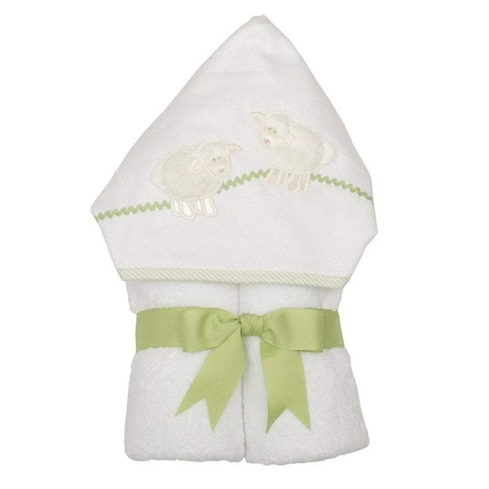 3 Marthas Everykid Hooded Bath Towel White Lamb