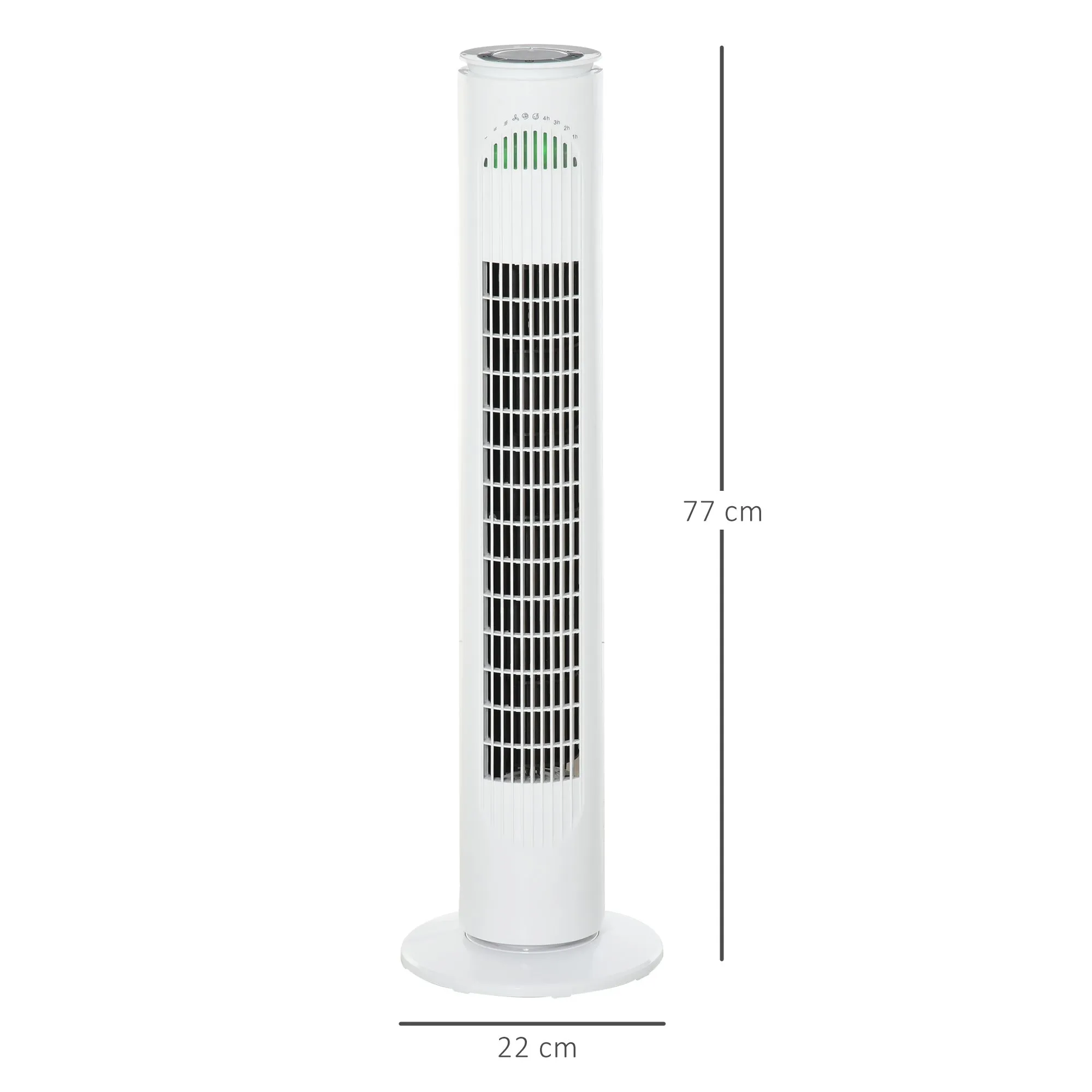 30'' Freestanding Tower Fan, 3 Speed 3 Mode, 10h Timer, 70 Degree Oscillation, LED Light, 5M Remote Controller, White