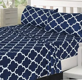 4-Piece Bed Sheet Set (King, Navy)