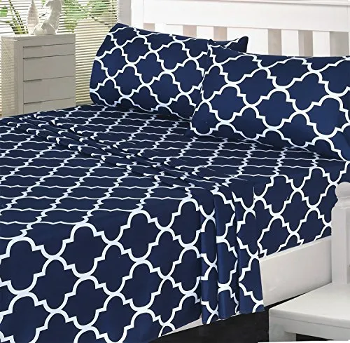 4-Piece Bed Sheet Set (King, Navy)