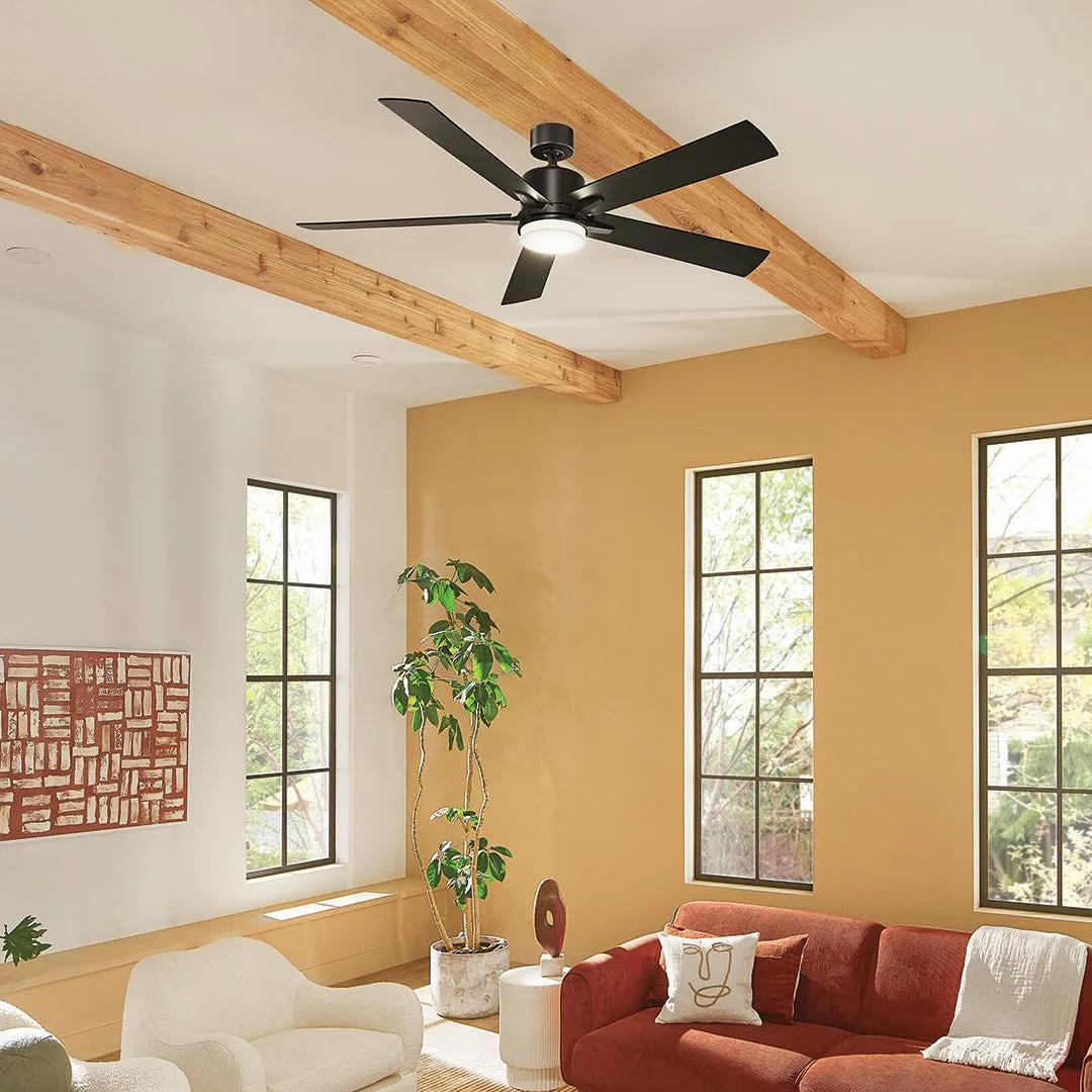 60"Ceiling Fan from the Lucian Elite XL Collection in Satin Black Finish by Kichler