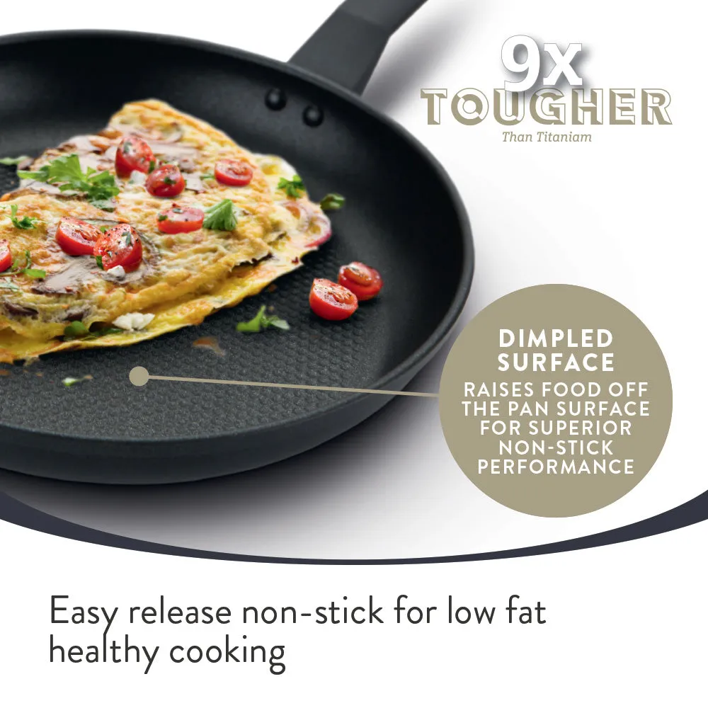 9 x Tougher Non-Stick Induction Frying Pan - 3 Sizes