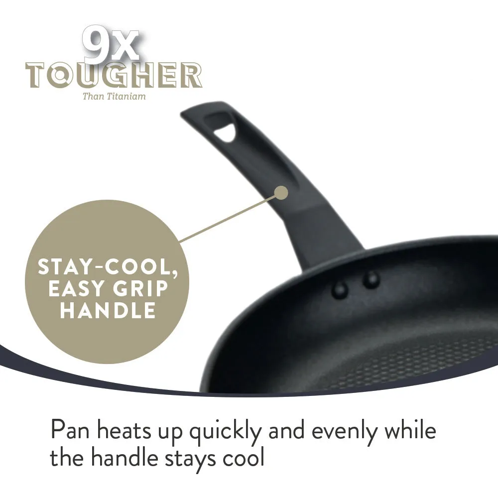 9 x Tougher Non-Stick Induction Frying Pan - 3 Sizes