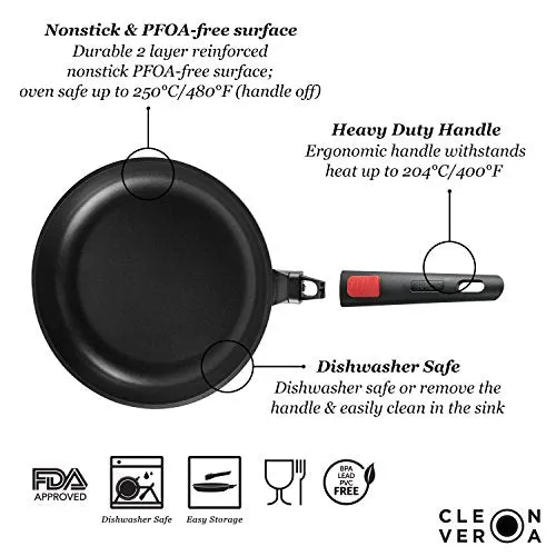 A NONSTICK FRYING WITH A DETACHABLE HANDLE THAT'S GREAT FOR CAMPING TRIPS