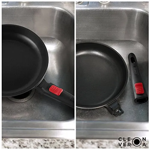 A NONSTICK FRYING WITH A DETACHABLE HANDLE THAT'S GREAT FOR CAMPING TRIPS