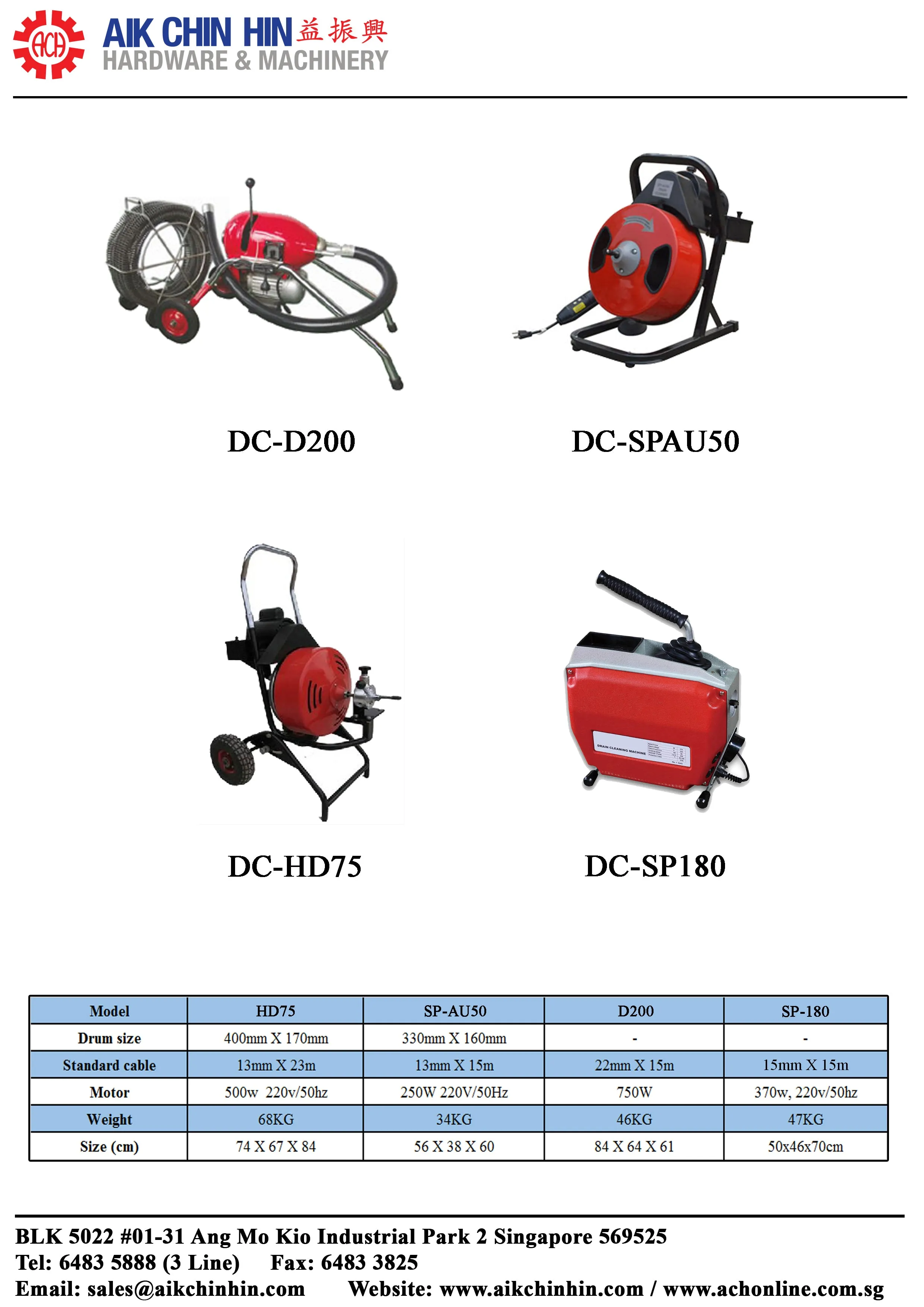 Aiko Drain Cleaner with 370 W | Model : DC-SP180