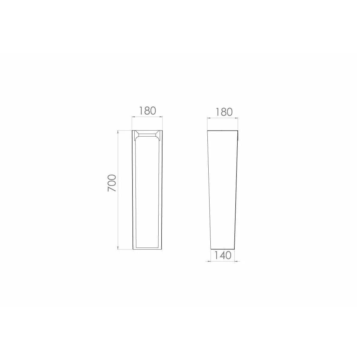 AIR 65x48cm washbasin 1TH with full pedestal