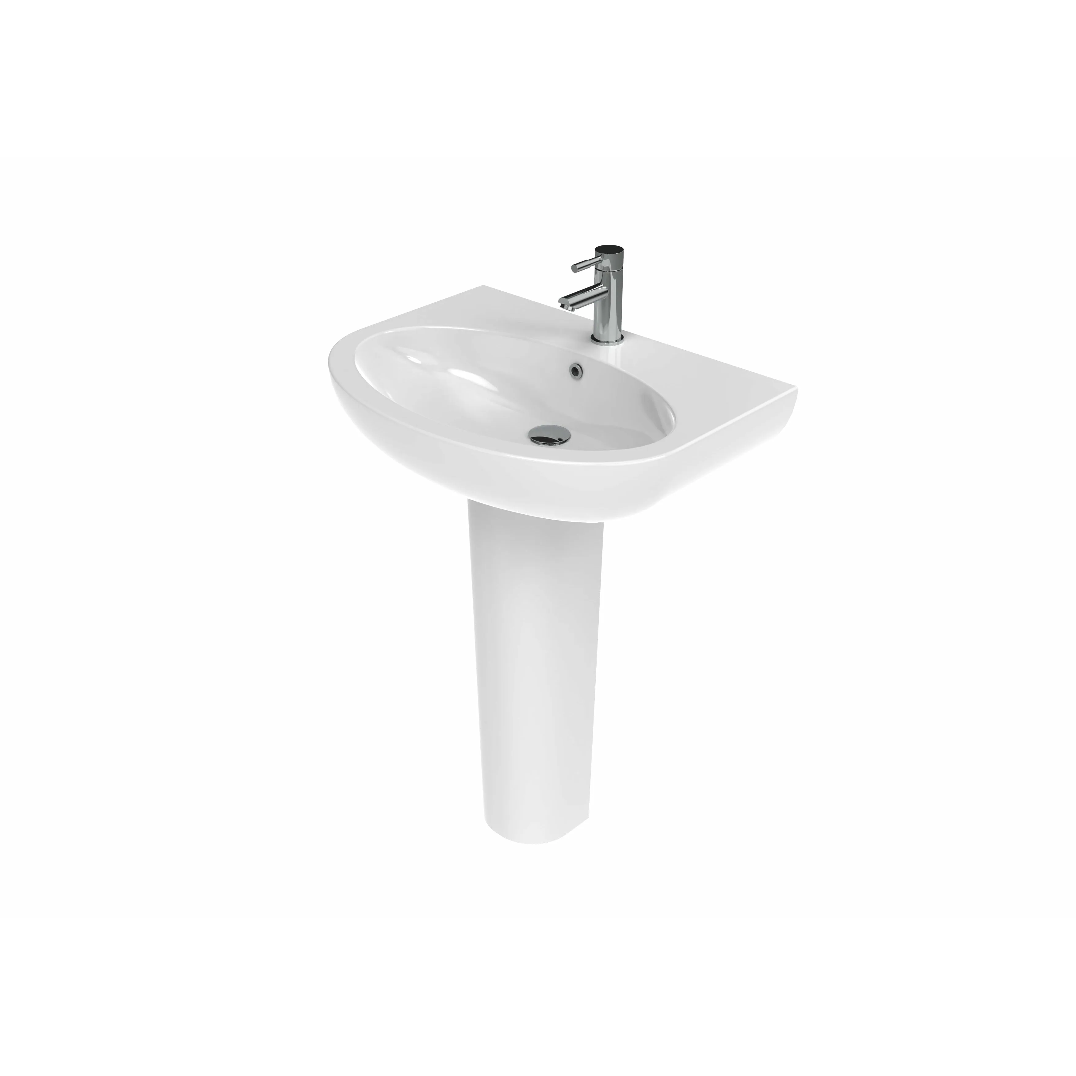 AIR 65x48cm washbasin 1TH with full pedestal