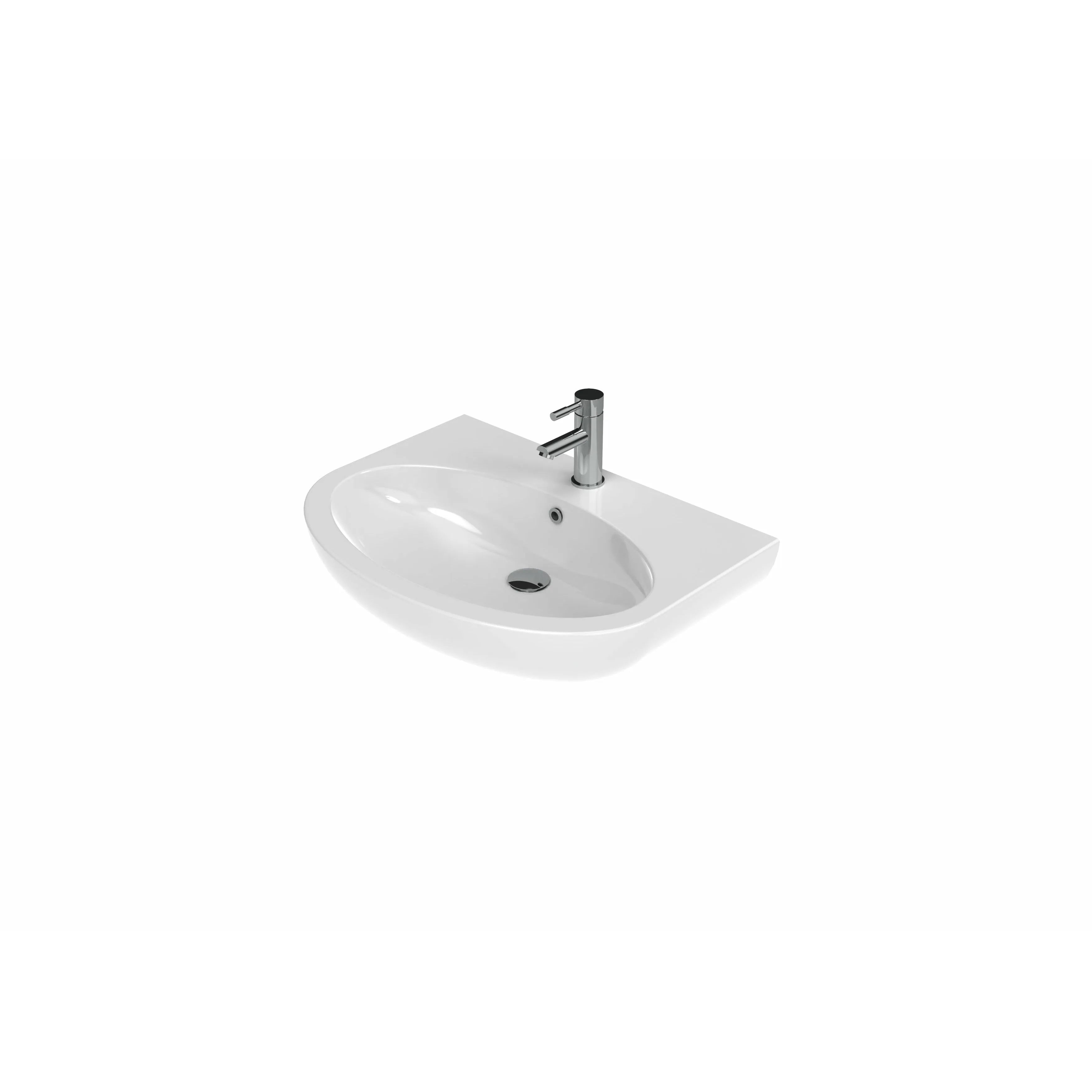 AIR 65x48cm washbasin 1TH with full pedestal