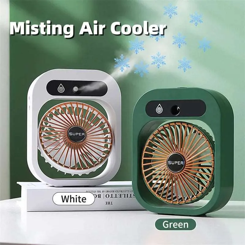 Air Conditioner Ice Mist Little Desktop Blowing Electric Fan with USB Charging