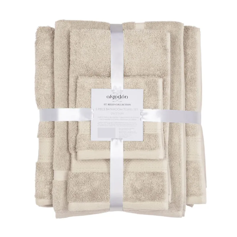 Algodon St Regis Collection 5 Piece Stone Towel Pack