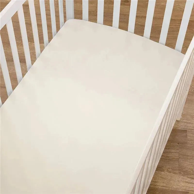 American Baby - Supreme 100% Natural Cotton Jersey Knit Fitted Crib Sheet, Ecru