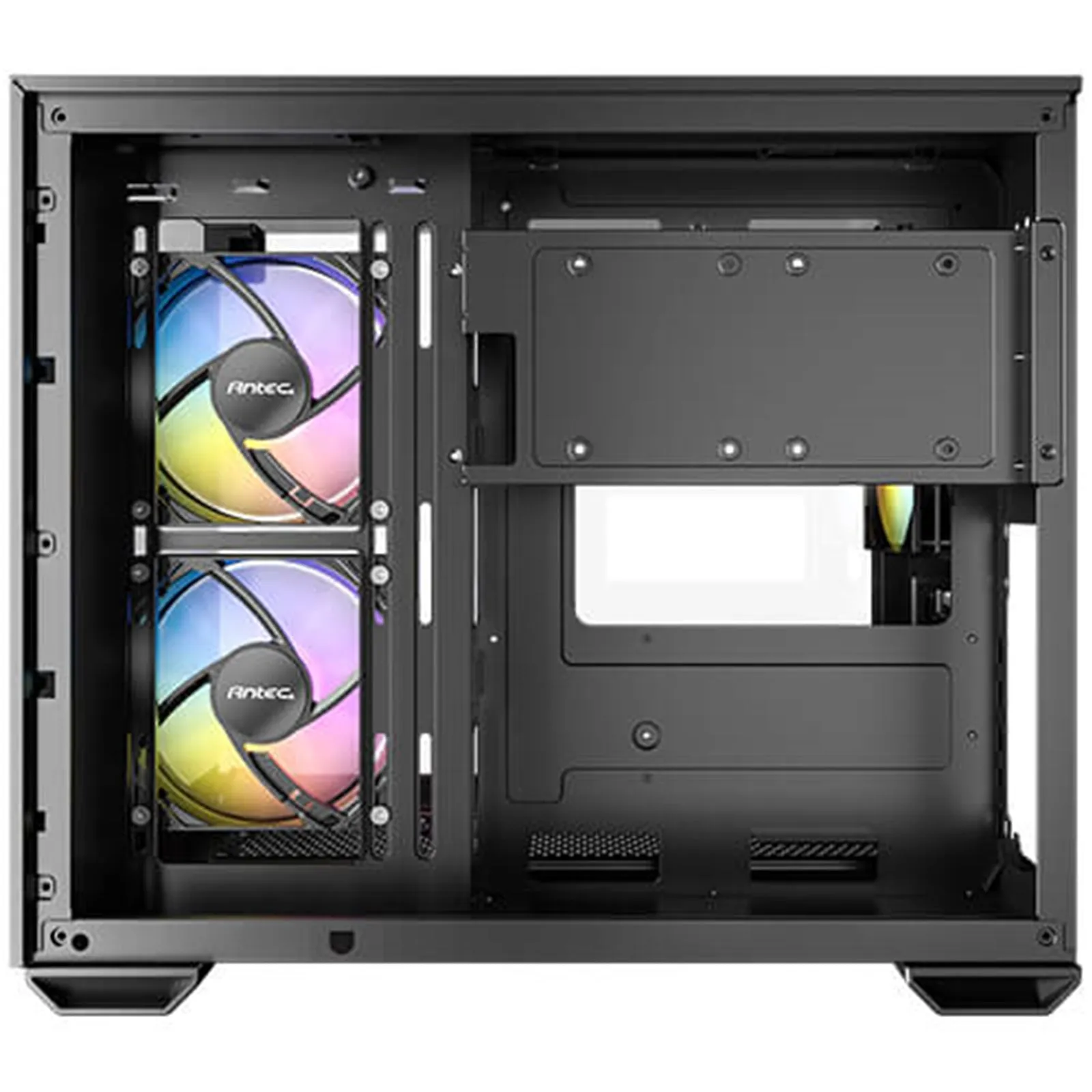 Antec CX600M Trio ARGB Mini Tower Gaming Case, Black, Tempered Glass Panels, Dual Chamber Design, Vertical Cooling, Pre-Installed ARGB Fans, Water Cooling Support,