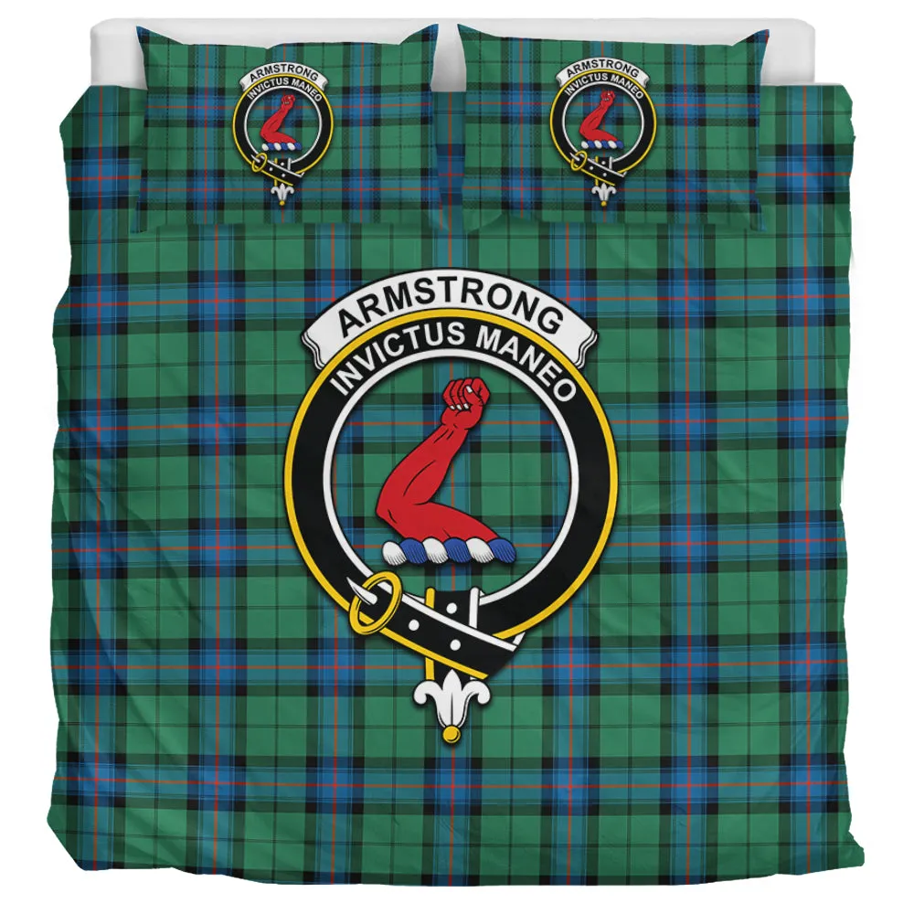 Armstrong Ancient Tartan Bedding Set with Family Crest