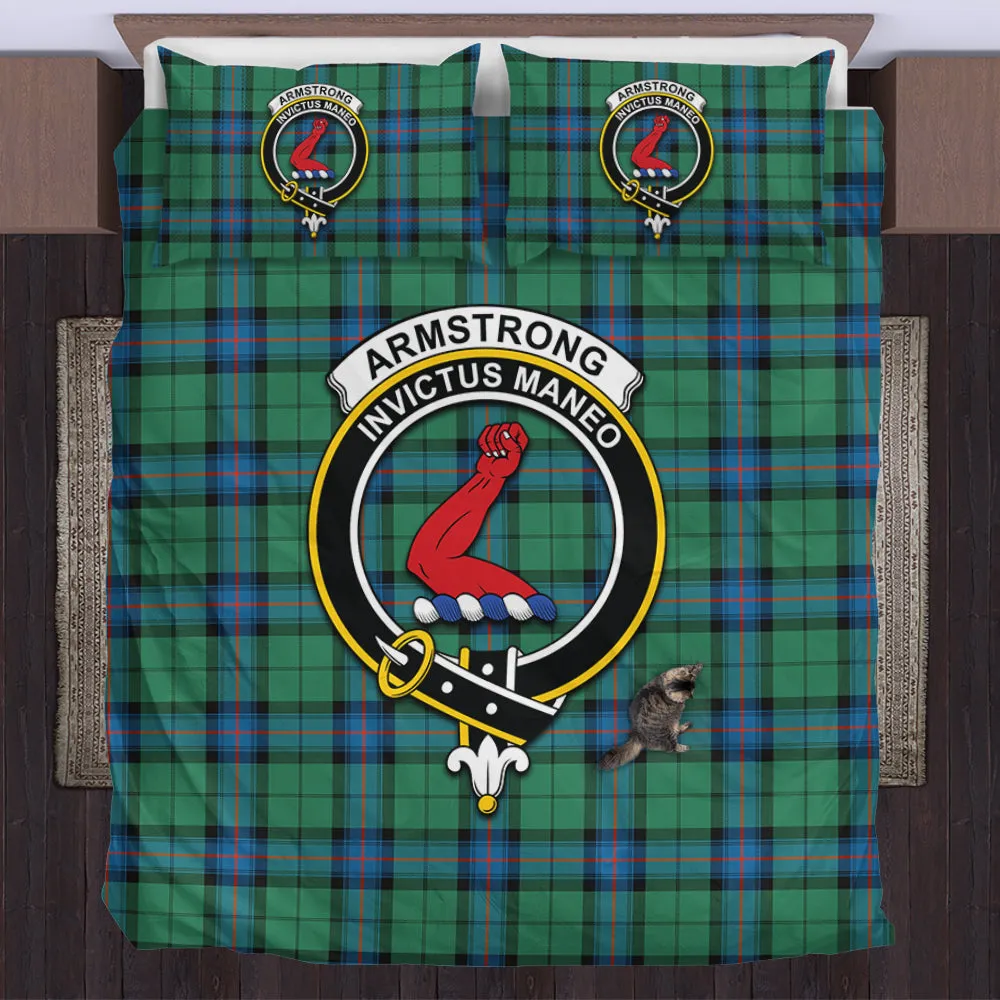 Armstrong Ancient Tartan Bedding Set with Family Crest