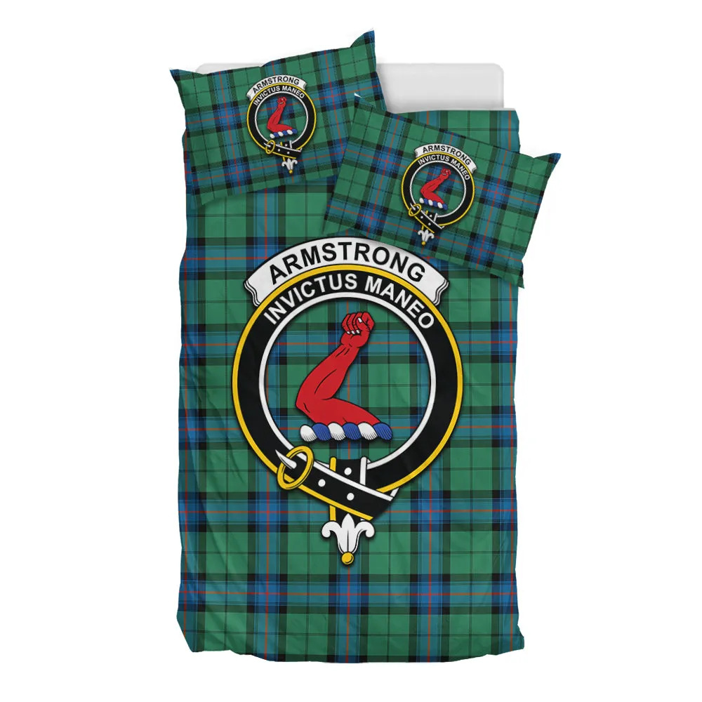 Armstrong Ancient Tartan Bedding Set with Family Crest