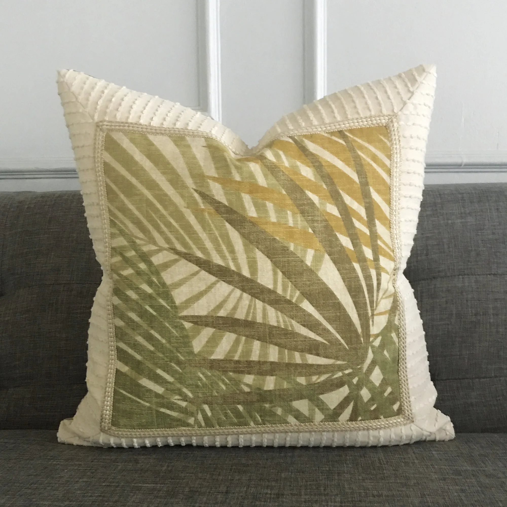 Augustus Gold Coast Tropical Palm Leaf Throw Pillow Cover 20x20