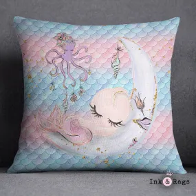 Baby Mermaid Dreams Throw Pillow