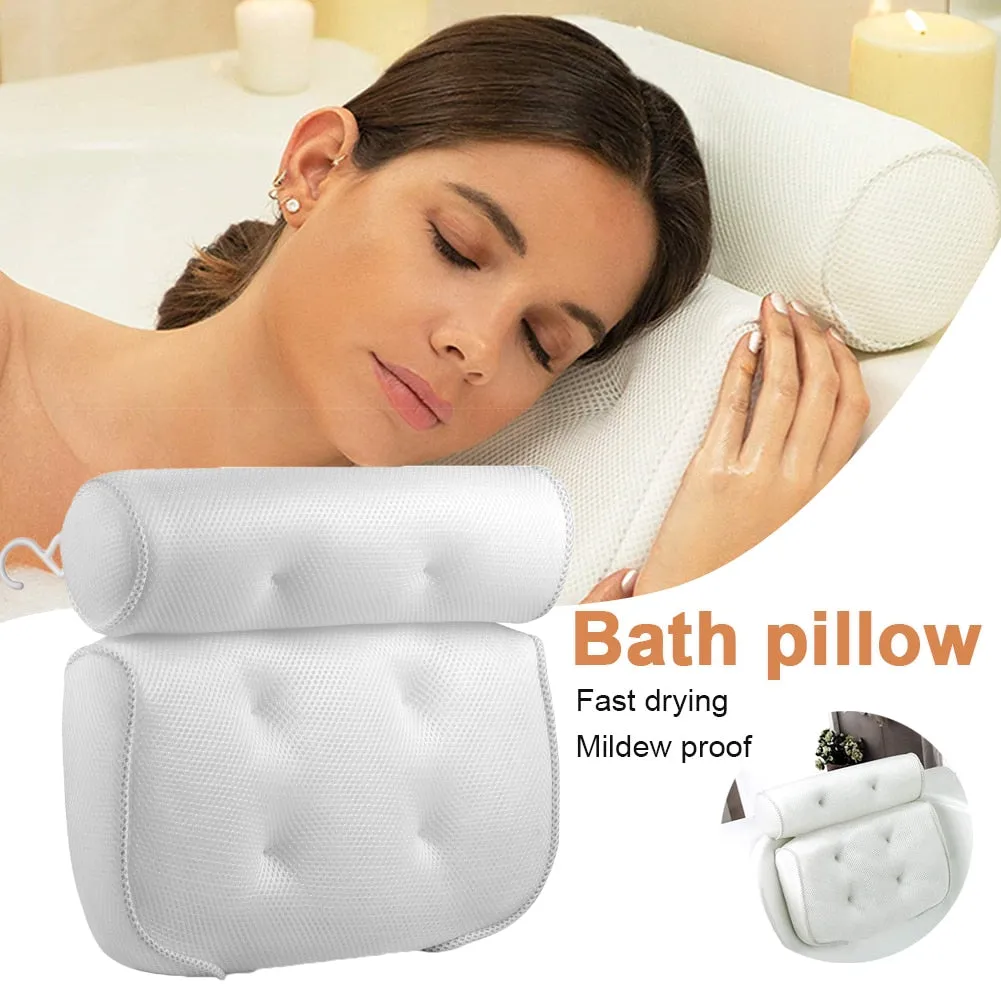 Bath Pillow for Bathtub - Soft Support for Neck, Head and Back