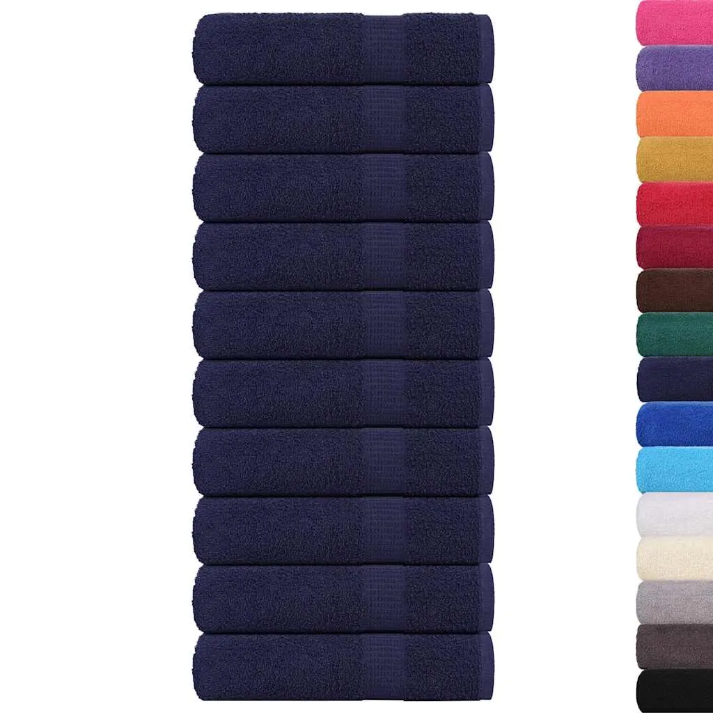 Bath Towels 10 pcs Navy Blue 100x150 cm 360 gsm 100% Cotton