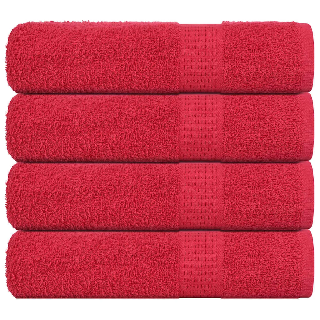 Bath Towels 4 pcs Red 100x150 cm 360 gsm 100% Cotton