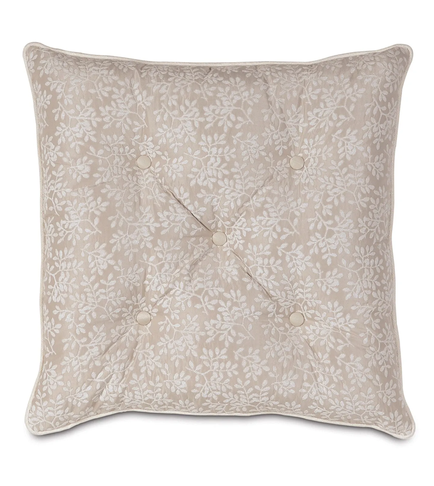 Beige & Ivory Botanical Reversible Euro Sham 27x27