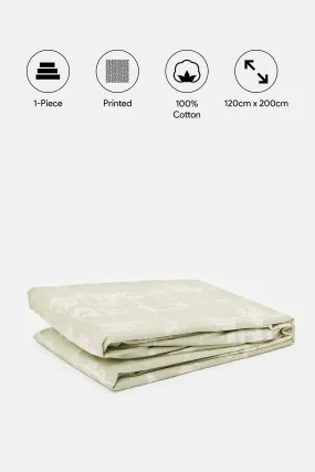 Beige Printed Fitted Sheet 
(Twin Size)