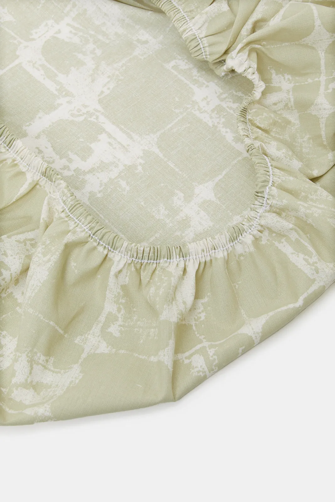 Beige Printed Fitted Sheet 
(Twin Size)