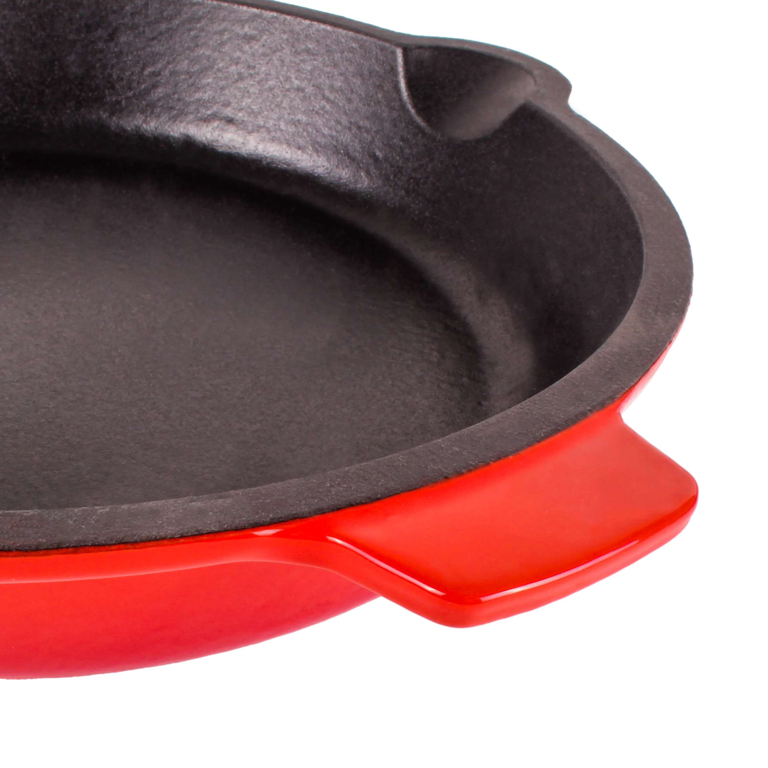 BergHOFF Neo 3pc Cast Iron Cookware Set, Fry Pan & Round Dutch Oven, Red