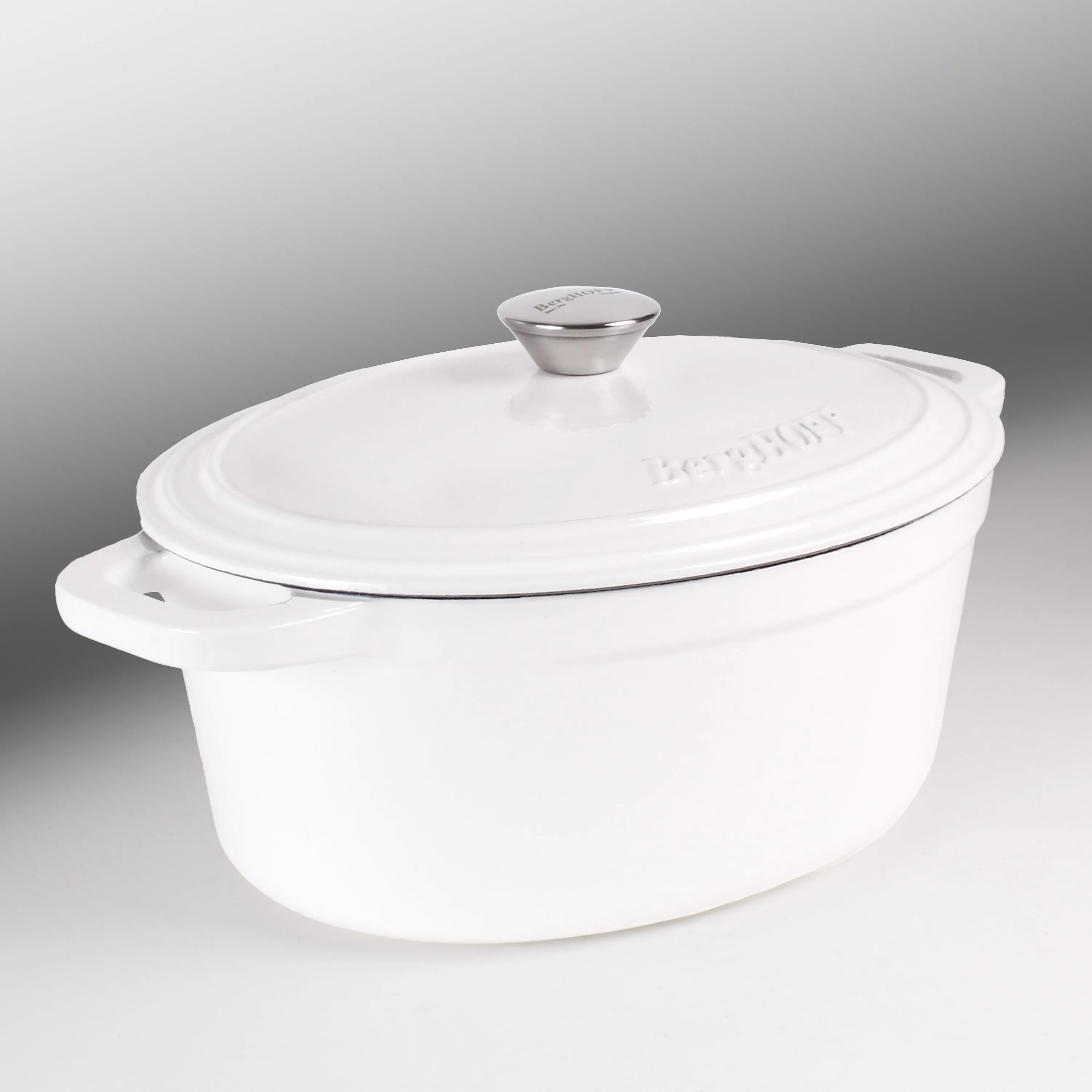 BergHOFF Neo 5pc Cast Iron Dutch Oven Set with 10" Fry Pan, 3qt. & 5qt., White