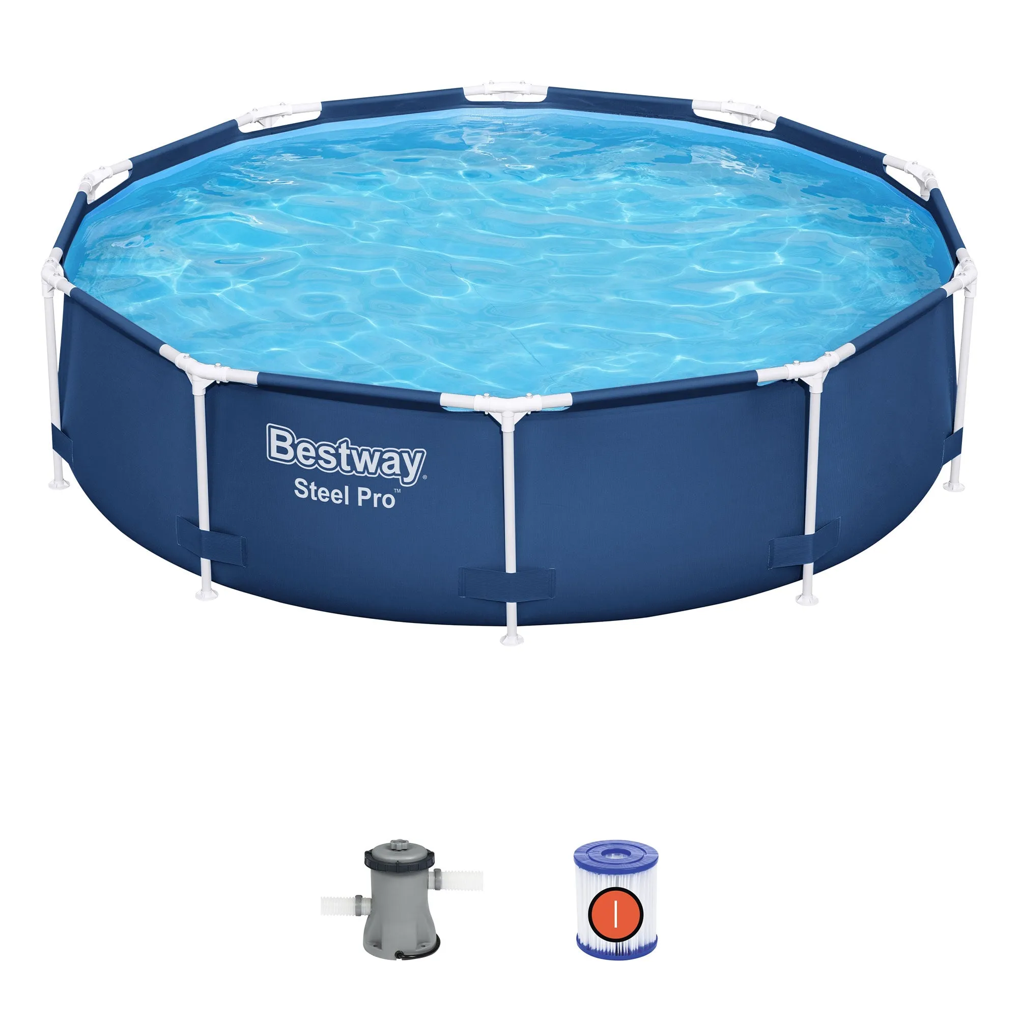 Bestway Steel Pro 10'x30" Round  Swimming Pool Set with Filter Pump (For Parts)