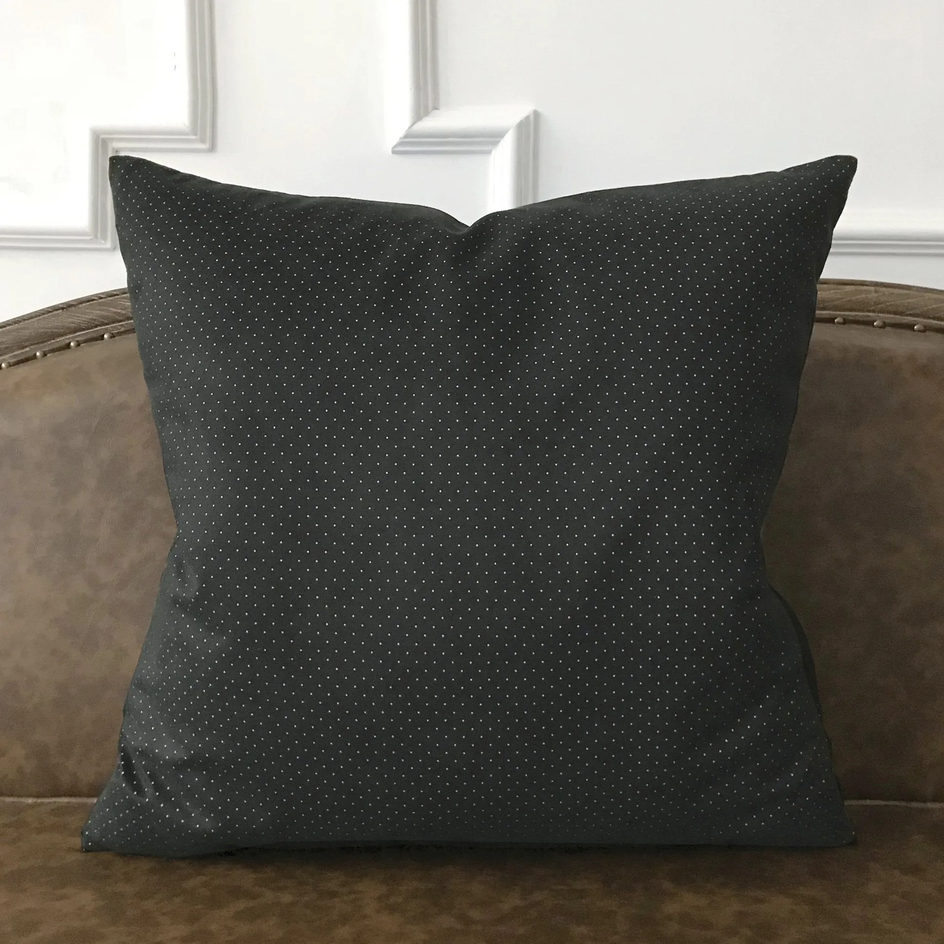 Black and White Polka Dot Throw Pillow Cover 24x24